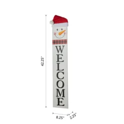 Glitzhome Reversible Wooden Hohoho/Snowman Porch Sign