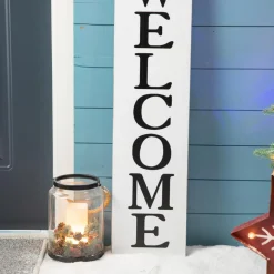 Glitzhome Reversible Wooden Hohoho/Snowman Porch Sign