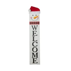 Glitzhome Reversible Wooden Hohoho/Snowman Porch Sign