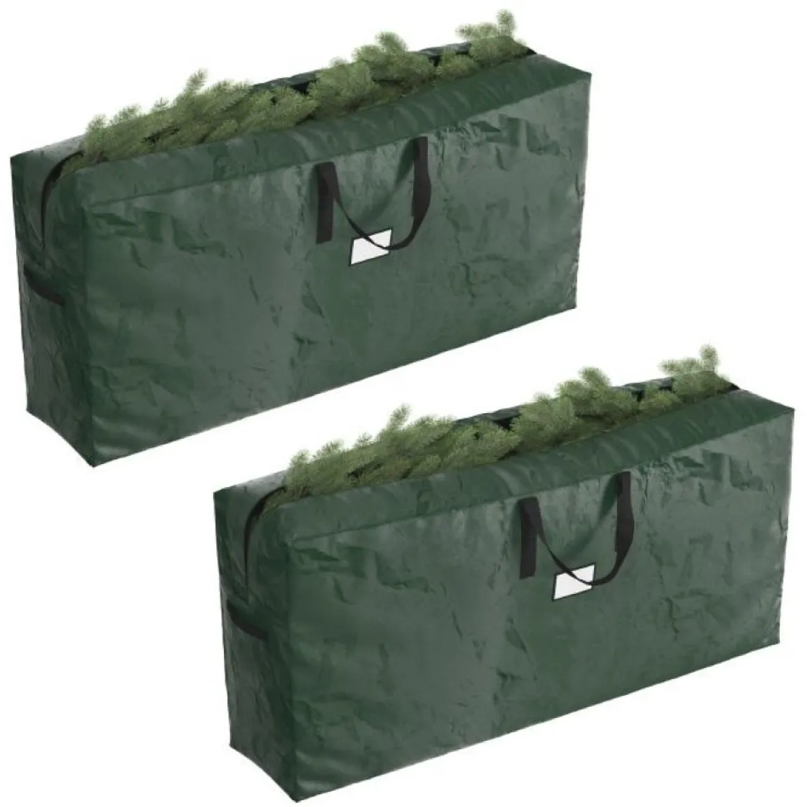 Hastings Home 2-Piece Christmas Decor Storage Bags - Green