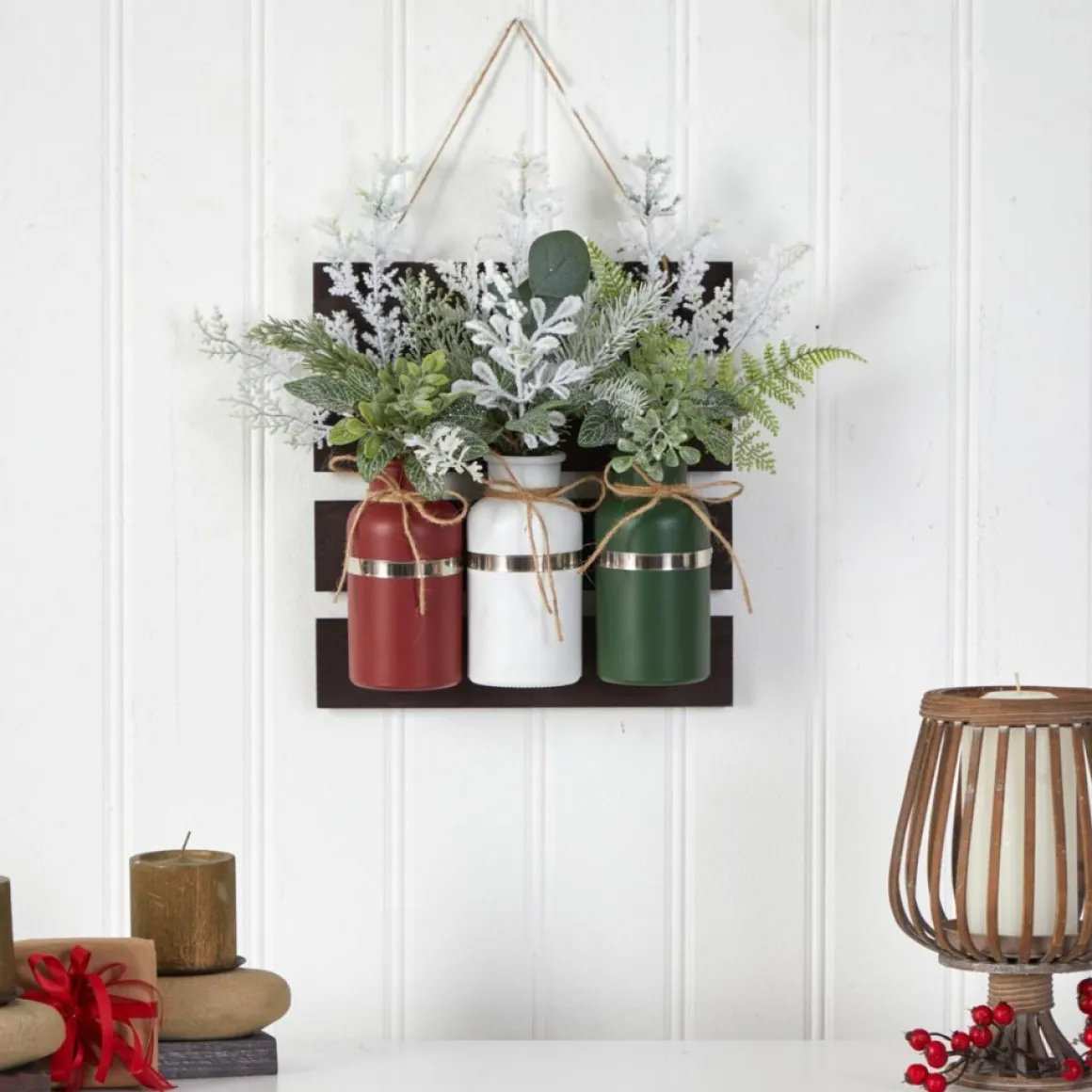 17" Holiday Assorted Christmas Mason Jar