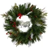 24 In. Holiday Owl Family Wreath