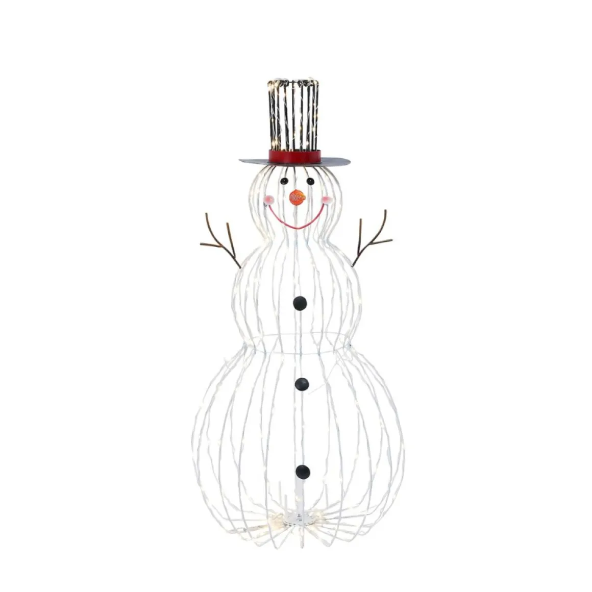 33-Inch Electric Metal Snowman Outdoor Decor With Remote Feature