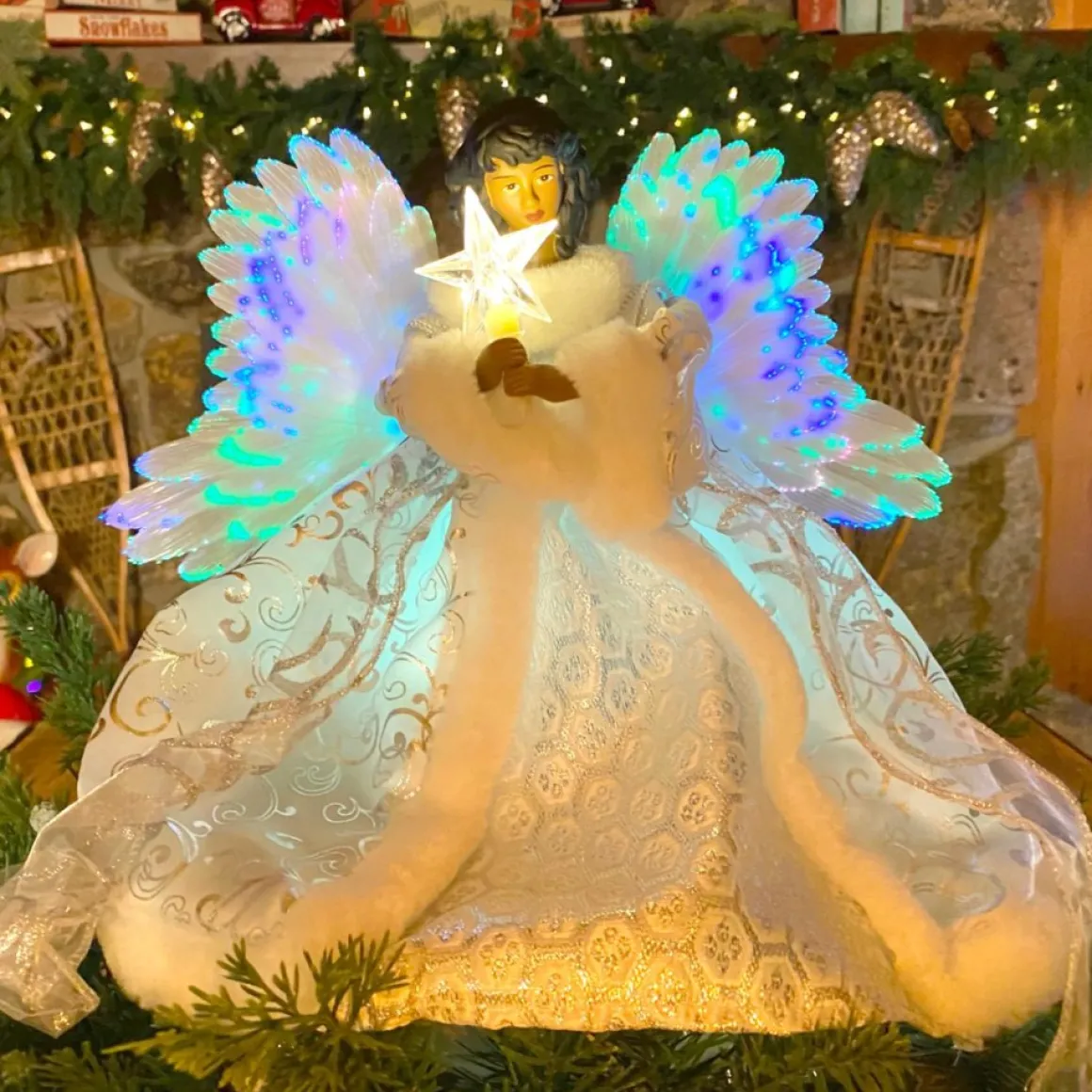 Mr. Christmas 12" Fiber Optic Angel Tree Topper
