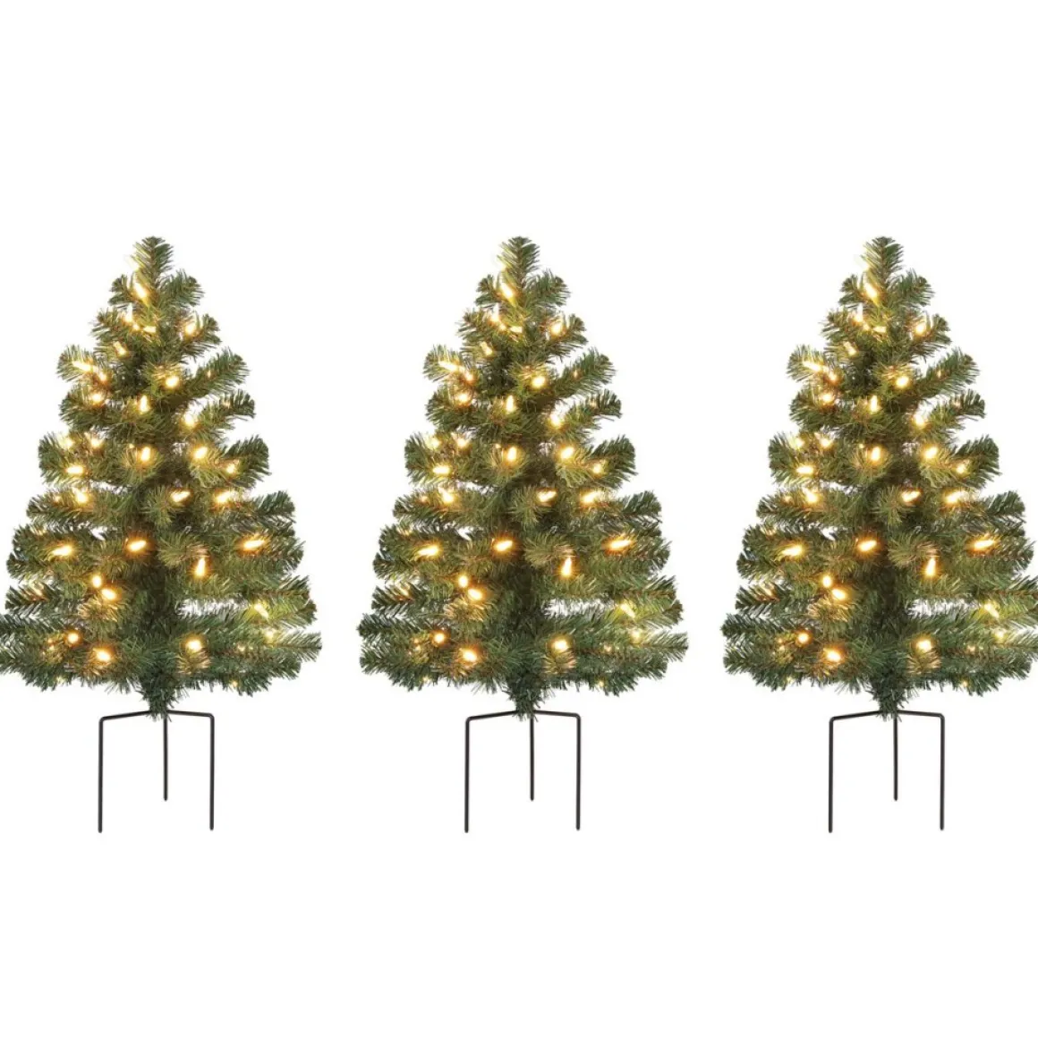 Mr. Christmas Alexa Enabled Pathway Christmas Trees - Rgb Bulbs