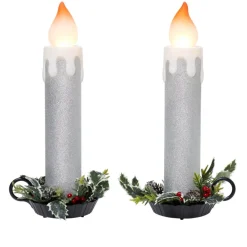 Mr. Christmas Blow Mold Glitter Candles - Set Of 2