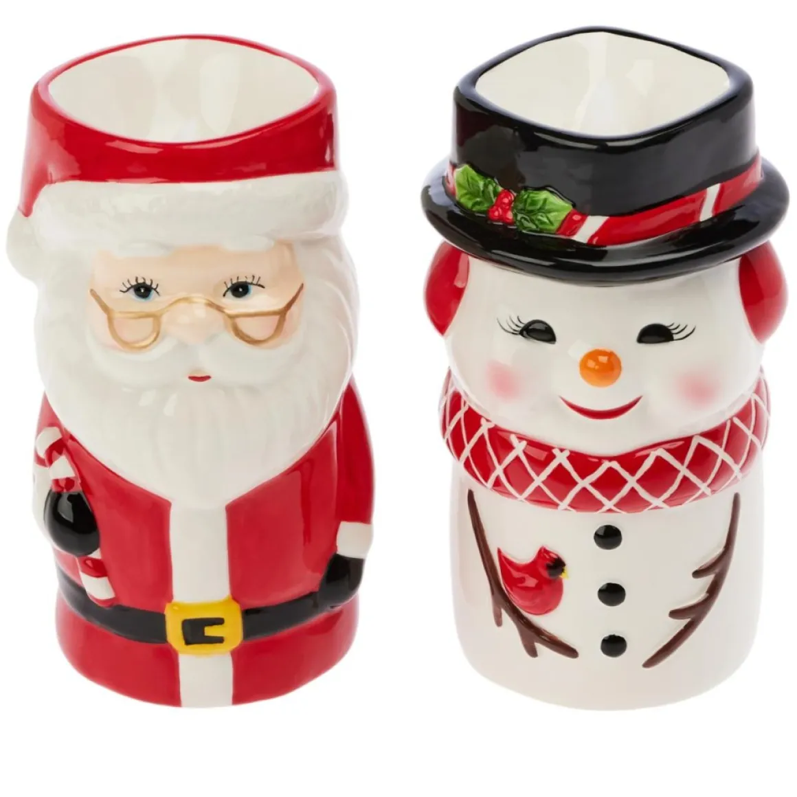 Mr. Christmas Set Of 2 Ceramic Figure Candles