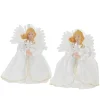 Mr. Christmas Set Of Two 6" Fiber Optic Angel Ornaments With Timer