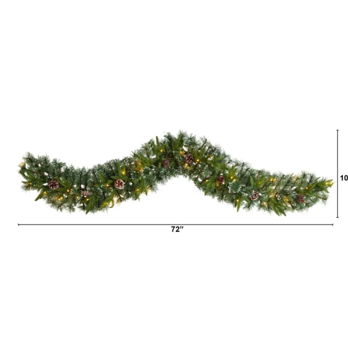 Nearly Natural 6' Snow Tipped Christmas Garland With 35 Lights