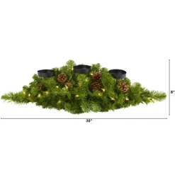 Nearly Natural 30-In. Christmas Pine Triple Candelabrum With Lights