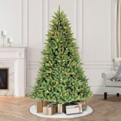 Puleo 7.5' Franklin Fir Artificial Christmas Tree W/750 Clear Lights