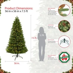 Puleo 9 Ft. Pre-Lit Green Mountain Fir Artificial Christmas Tree