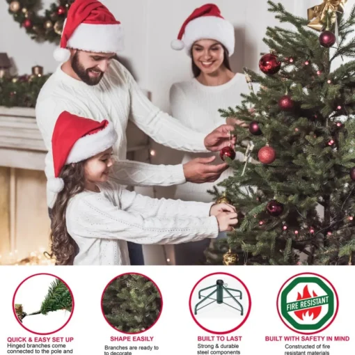 Puleo 9 Ft. Pre-Lit Green Mountain Fir Artificial Christmas Tree