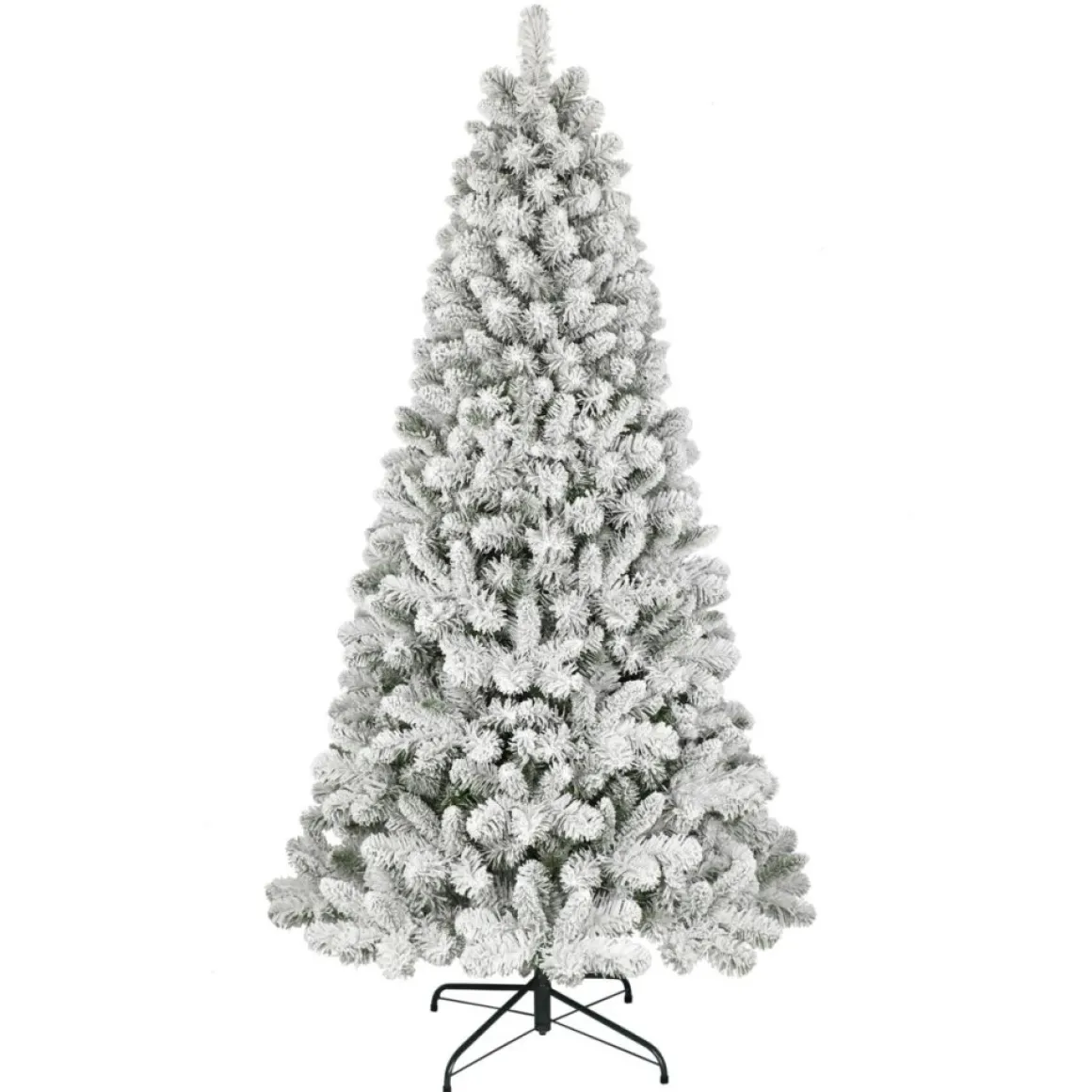 Puleo International 6.5 Ft. Flocked Virginia Pine Tree, 787 Tips