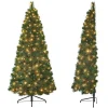 Puleo International 6.5 Ft. Pre-Lit Wall Half Tree, Clear Lights