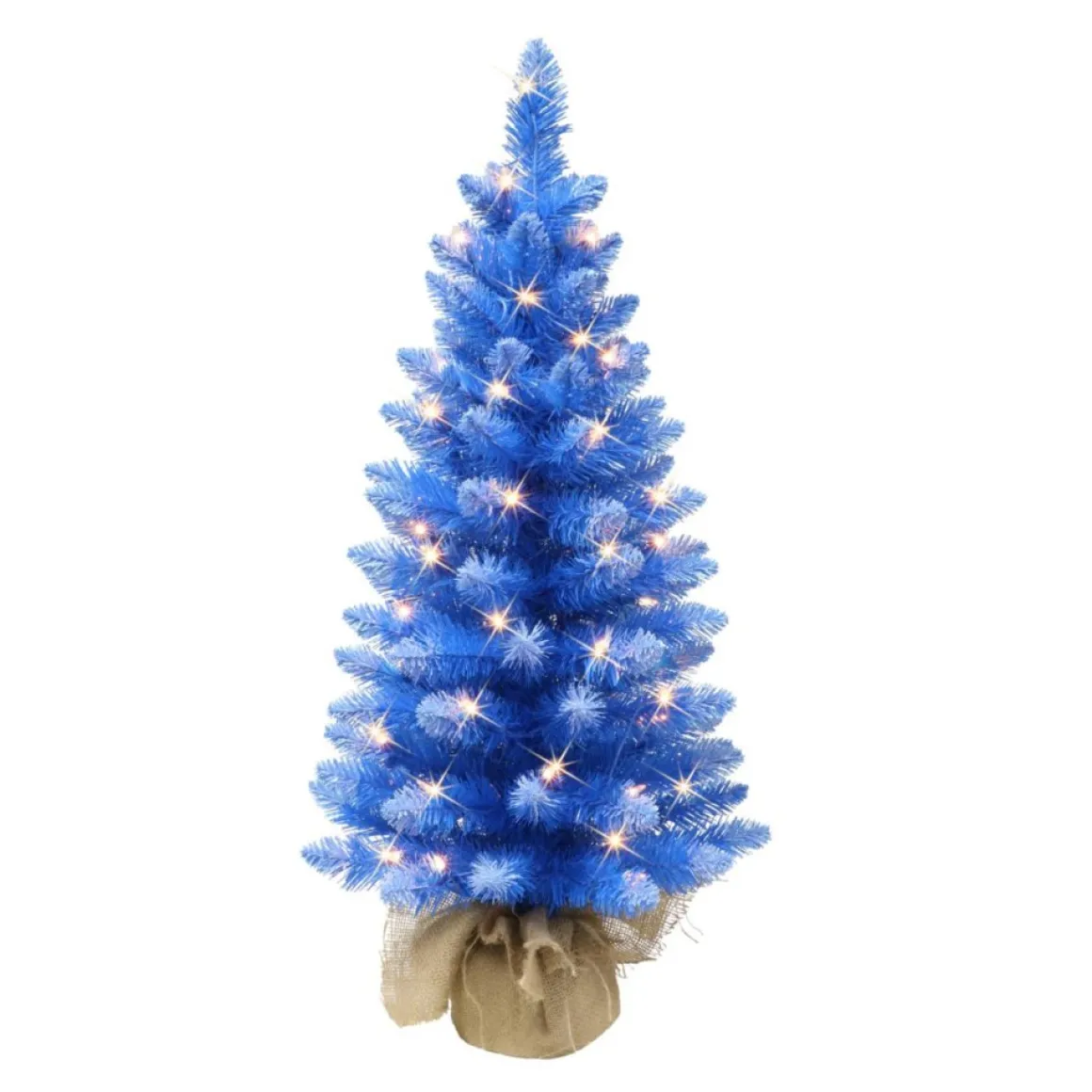 Puleo International 3' Pre-Lit Fashion Blue Tree In Burlap