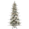 Puleo International 7.5' Pre-Lit Slim Flocked Utah Fir Tree