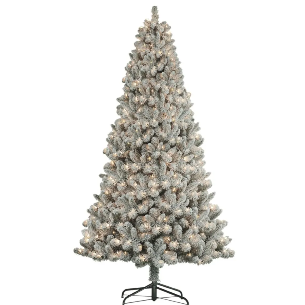 Puleo International 6' Pre-Lit Flocked Virginia Pine Tree