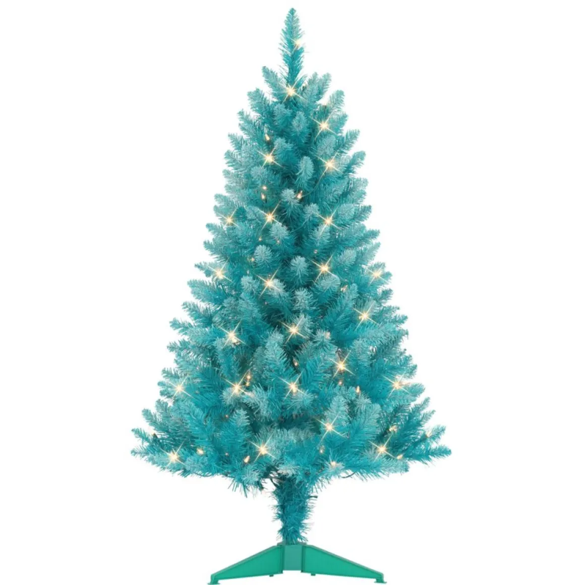 Puleo International 4' Pre-Lit Fashion Teal Christmas Tree