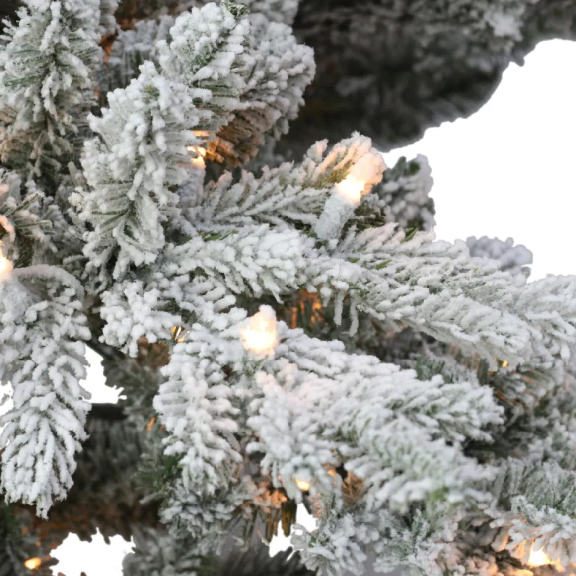 Puleo International 7.5' Pre-Lit Slim Flocked Utah Fir Tree