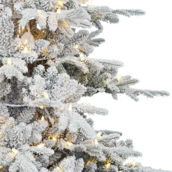 Puleo International 7' Pre-Lit Flocked Utah Fir Tree, 500 Led Lights