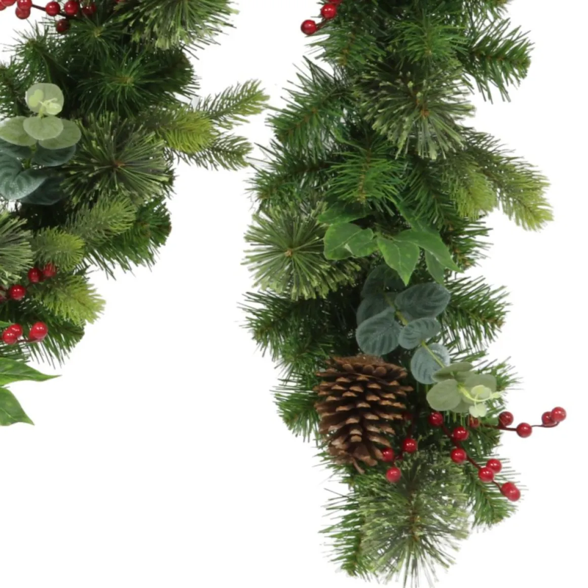 Puleo Intl. 9' X 10" Decorated Christmas Garland With 180 Tips, Green