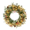 Puleo Intl. Pre-Lit 24" Decorated Christmas Wreath W/ 50 Lights, Green