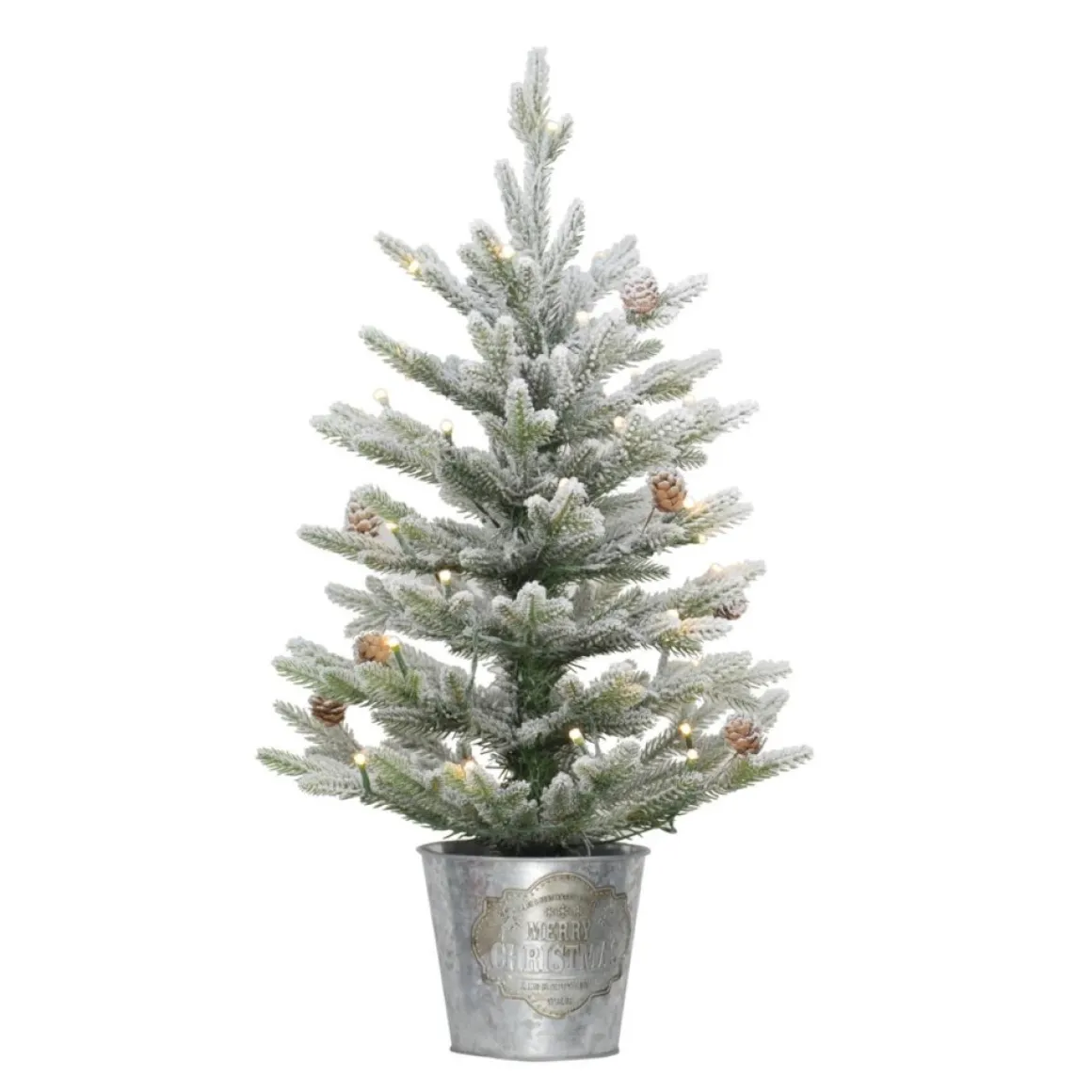 Puleo Intl. Prelit 2' Table Top Artificial Christmas Tree In Metal Pot