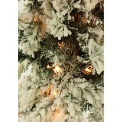 Set Of 3 Snowy Alpine Trees With Clear Lights (2-Ft. 3-Ft. 4-Ft.)