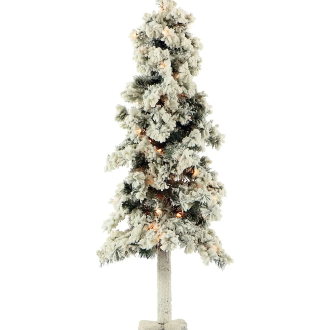 Set Of 3 Snowy Alpine Trees With Clear Lights (2-Ft. 3-Ft. 4-Ft.)
