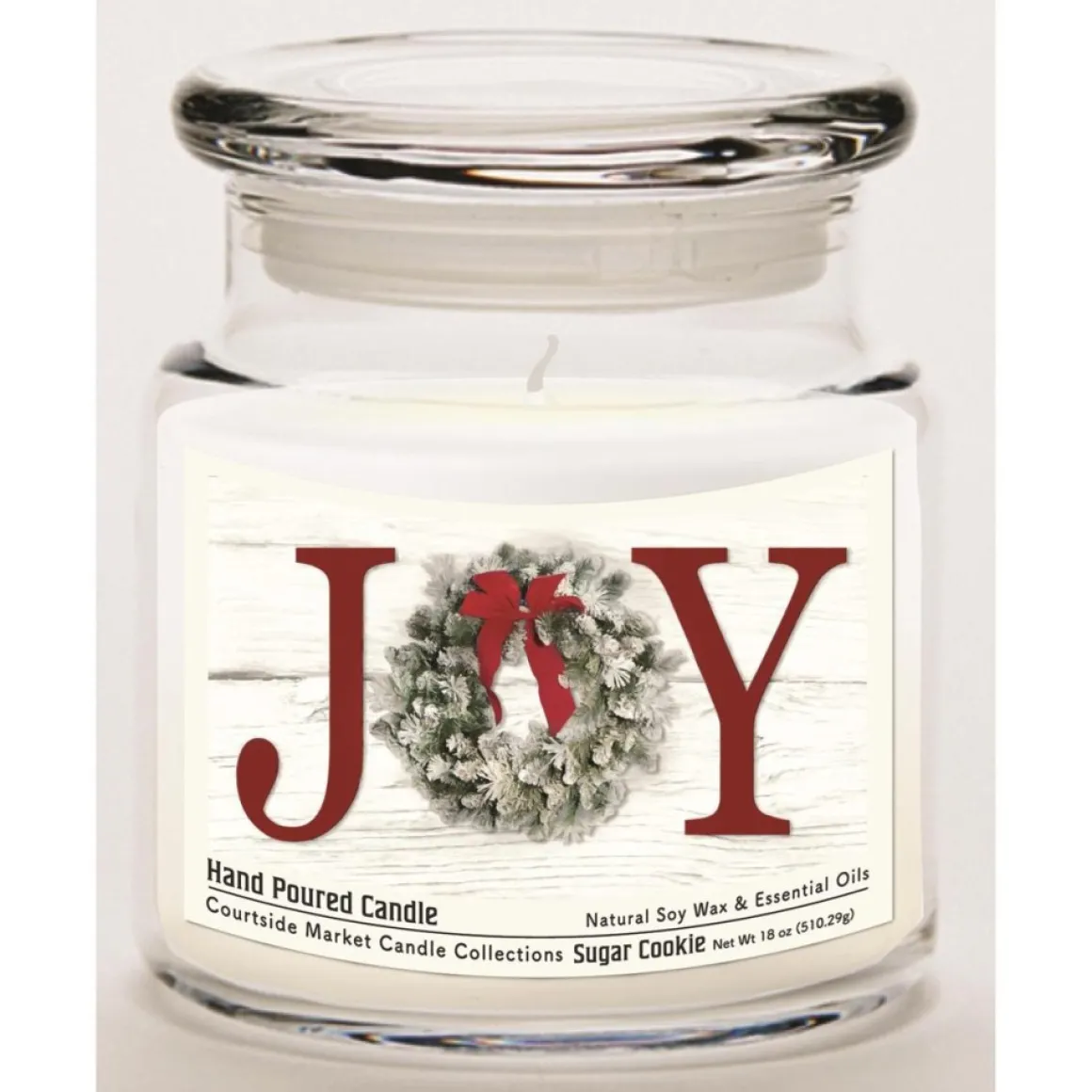 Soy Wax Candle With Essential Oils + Glass Lid - Christmas Joy