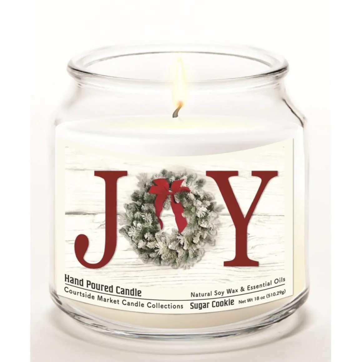 Soy Wax Candle With Essential Oils + Glass Lid - Christmas Joy