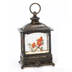 The Gerson Companies 10" Lighted Water Globe Lantern Cardinal Design