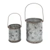 The Gerson Companies 2Pc Nesting Metal Galvanized Snowflake Luminaries