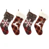 The Gerson Company Faux Fur-Trimmed Buffalo Plaid Stockings Set Of 4