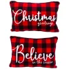 The Gerson Company 2Pk 20"L Fabric Embroidered Holiday Design Pillow