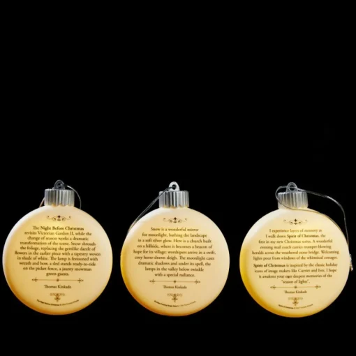 Thomas Kinkade 3-Piece Led Ornaments With Gift Bags