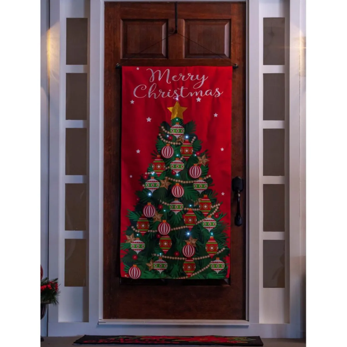 Wind And Weather Led Hanging Holiday Door Banner