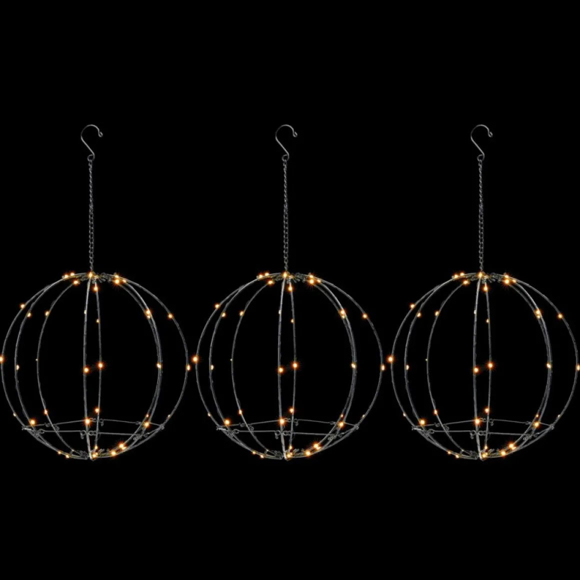 Winter Lane Collapsible Led Illuminated Spheres - Set Of 3