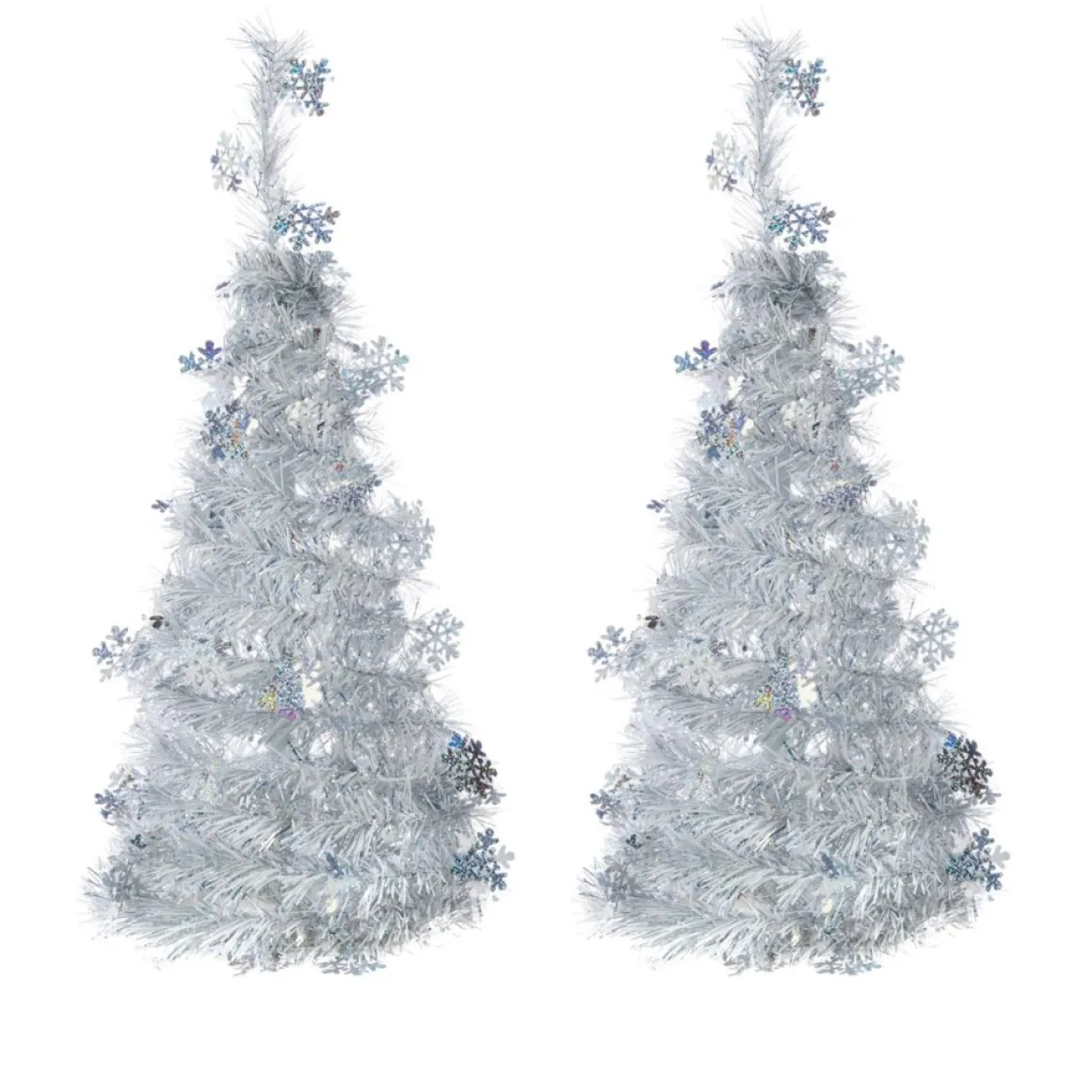 Winter Lane 2-Pack 2' Pop-Up Tinsel Holiday Trees