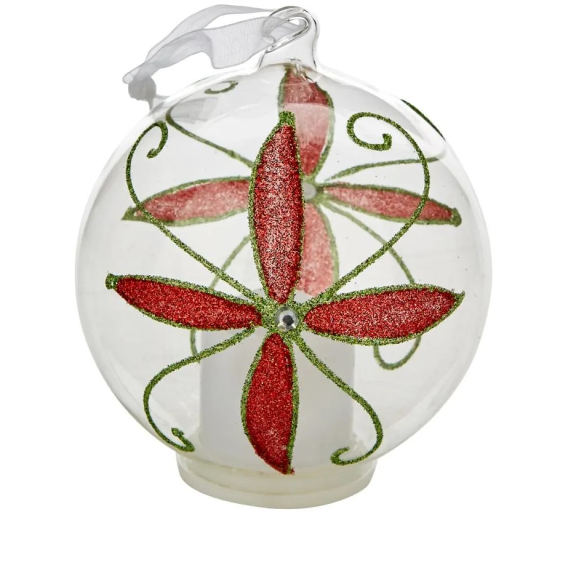 Winter Lane Set Of 3 Glass Ornaments With Flameless Votive