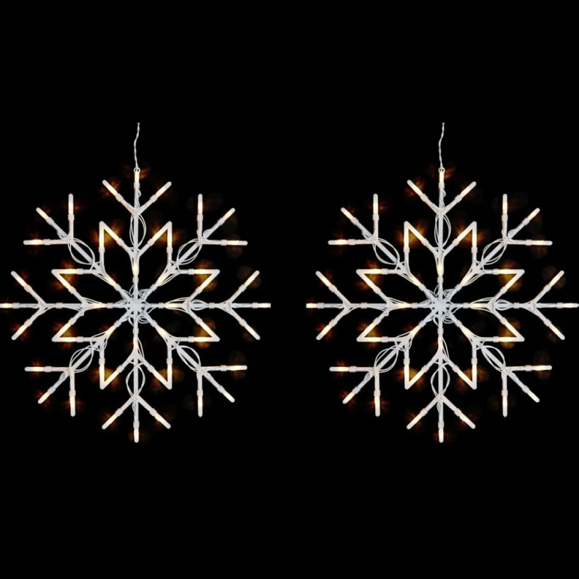 Winter Lane Set Of 2 Twinkle Snowflakes With 6-Hour Timer